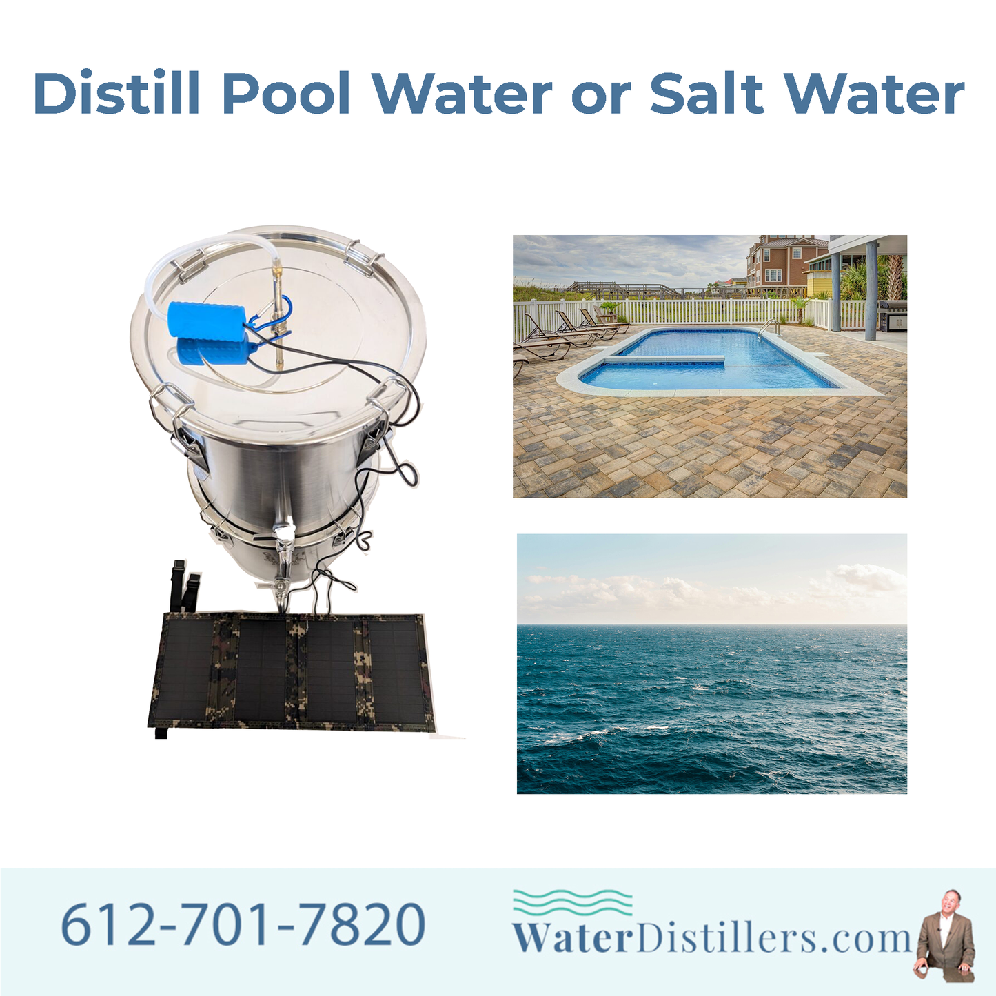 Enhanced Multi-Purpose Emergency Off-Grid Survival Distiller – With Solar Powered Pump