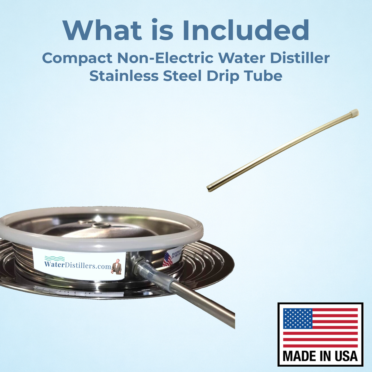 Survival Non‑Electric Compact Water Distiller – Stainless Steel Off‑Grid Distiller