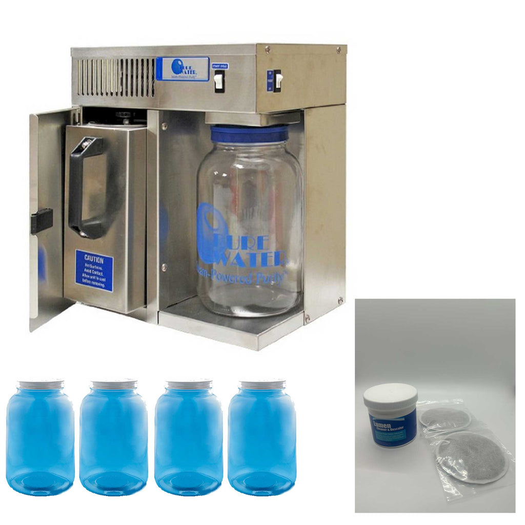 Water Distiller + 4 Glass Storage Bottles and Maintenance kit