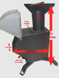 Rocket Stove for Non-Electric Emergency Water Distillers Model 50 BMG