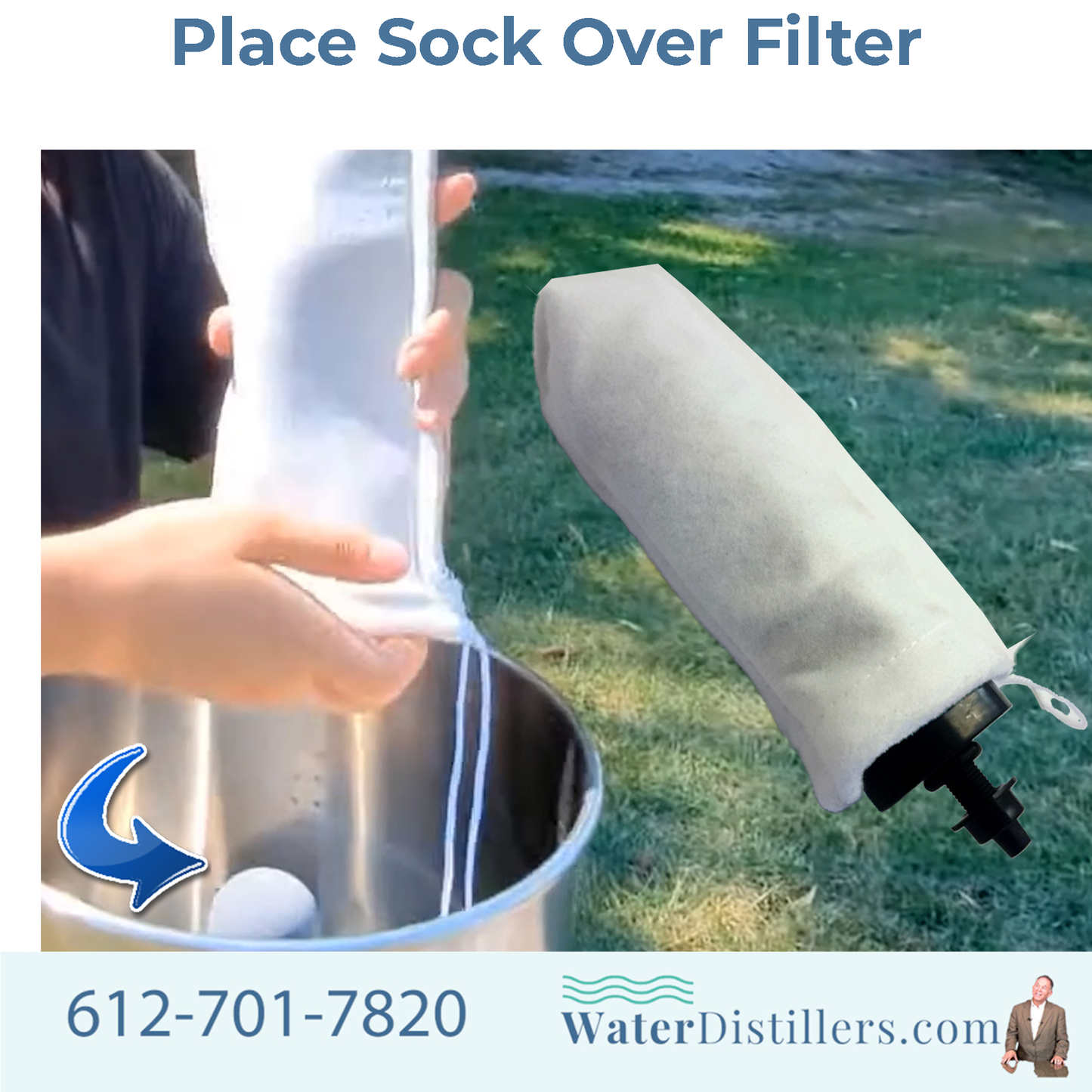 Ceramic 7‑Inch Candle Filter with 10 Micron Pre‑Filter – Gravity Filter for Emergency Multi-Purpose Distiller