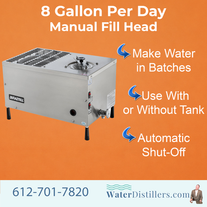 Durastill 30H4 Countertop Distiller – 8 GPD Manual Fill Stainless Steel System