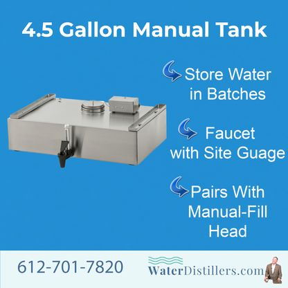 Durastill 30H4 Countertop Distiller – 8 GPD Manual Fill Stainless Steel System