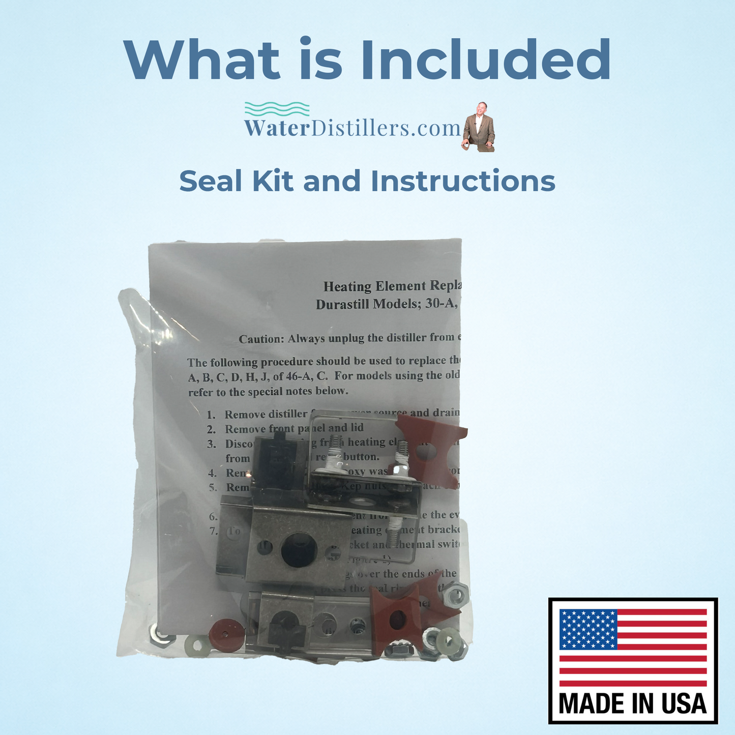 Durastill Heating Element Seal Kit with Bracket – OEM Leak‑Proof Seal Kit