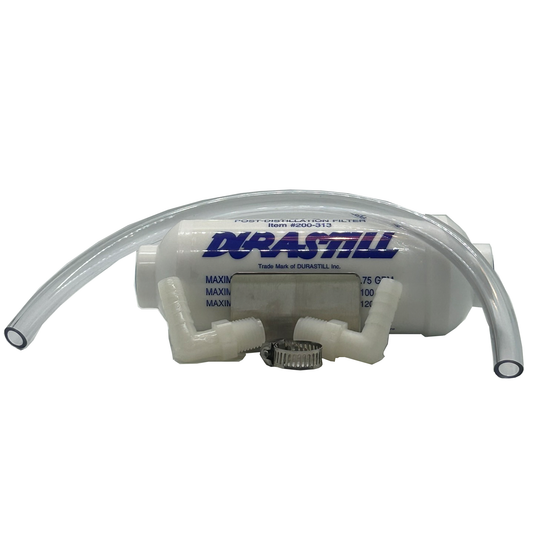 Single Durastill Charcoal Post-Filter with fittings and bracket #WD400-444 6" Original Manufacturer Equipment