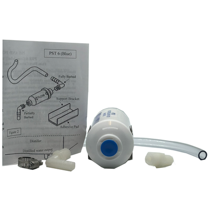 Single Durastill Charcoal Post-Filter with fittings and bracket #WD400-444 6" Original Manufacturer Equipment