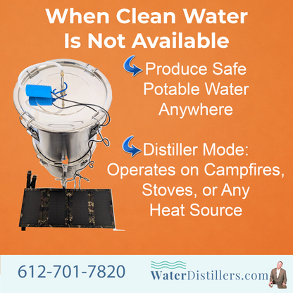 Enhanced Multi-Purpose Emergency Off-Grid Survival Distiller – With Solar Powered Pump