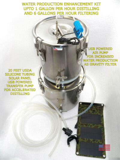 Enhanced Kit for Emergency Survival Multi-Purpose Distiller and Gravity Filter Combination