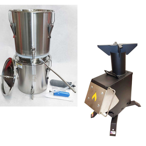 Special Bundle Emergency Survival Multi-Purpose Distiller-Rocket Stove ...