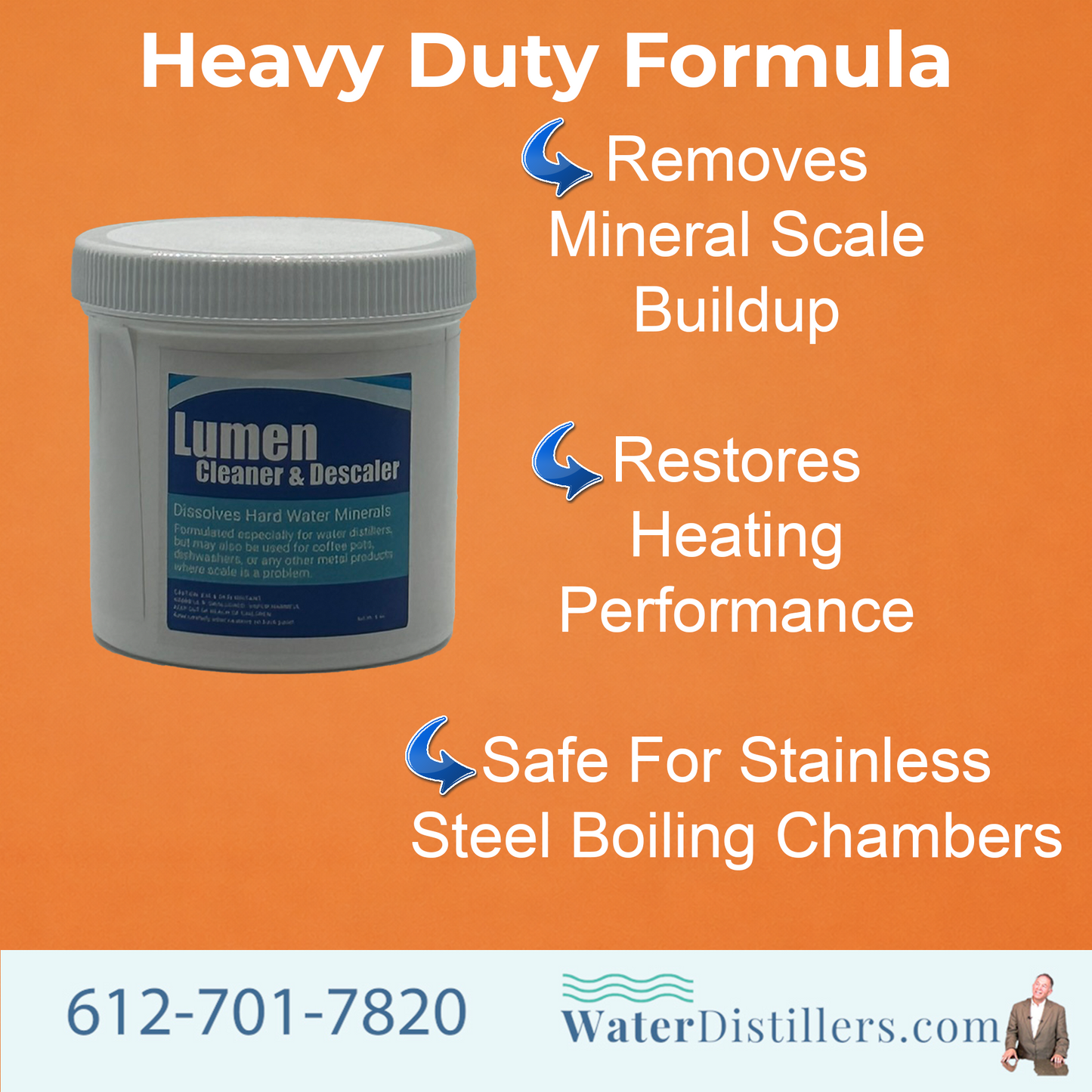 Lumen Water Distiller Descaler and Cleaner - Sulfamic Acid Formulation