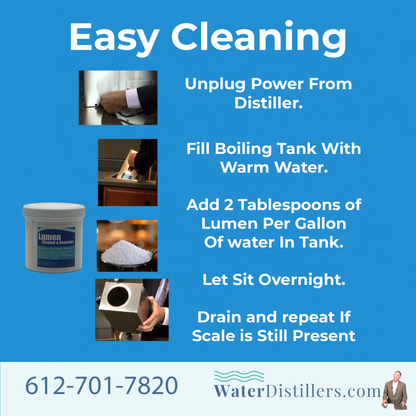 Lumen Water Distiller Descaler and Cleaner - Sulfamic Acid Formulation