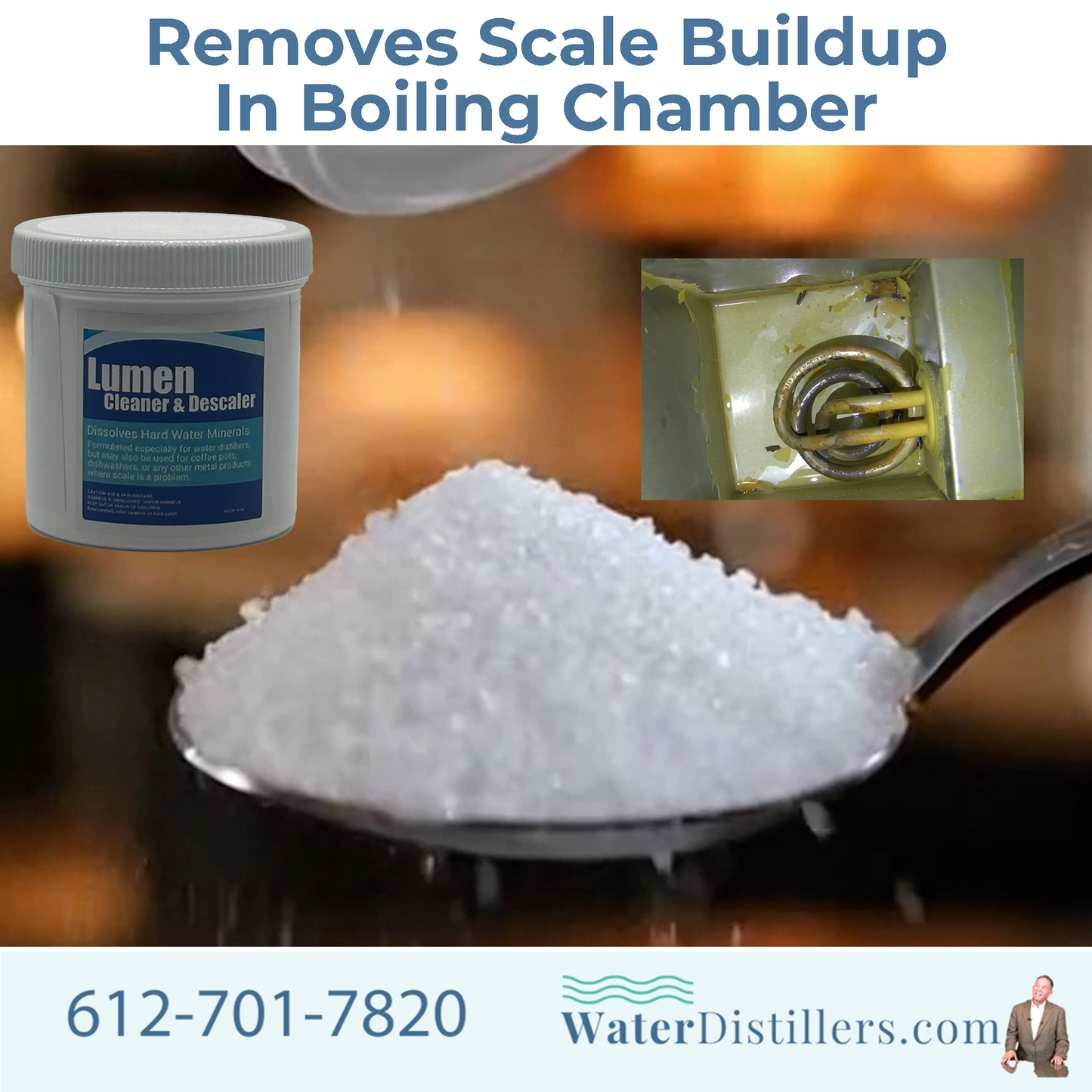 Lumen Water Distiller Descaler and Cleaner - Sulfamic Acid Formulation