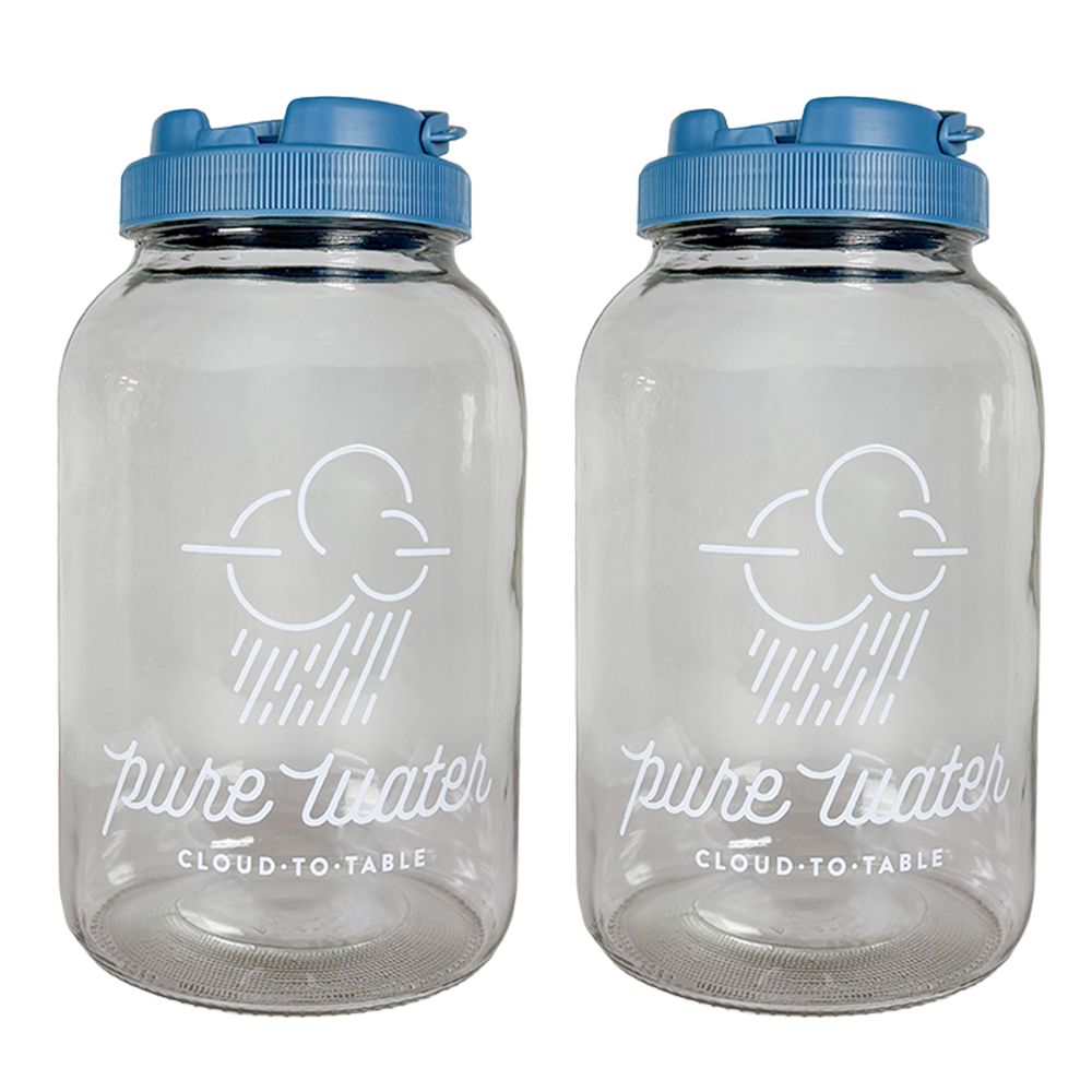 2-Pack Glass Bottles with Pour Lids for Pure Water Distillers – BPA-Free Storage
