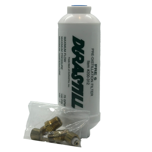 Single Durastill Pre-Filter with fittings #WD400-443 6" Original Manufacturer Equipment