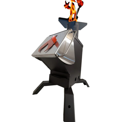 Rocket Stove for Non-Electric Emergency Water Distillation And Off-Grid Heat Source