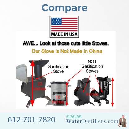 Rocket Stove for Non-Electric Emergency Water Distillation And Off-Grid Heat Source