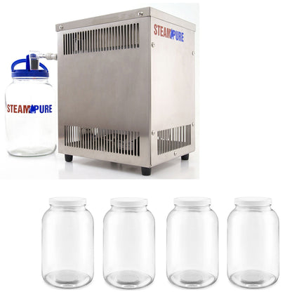 SteamPure Water Distiller Plus 4 Glass One Gallon Storage Bottles