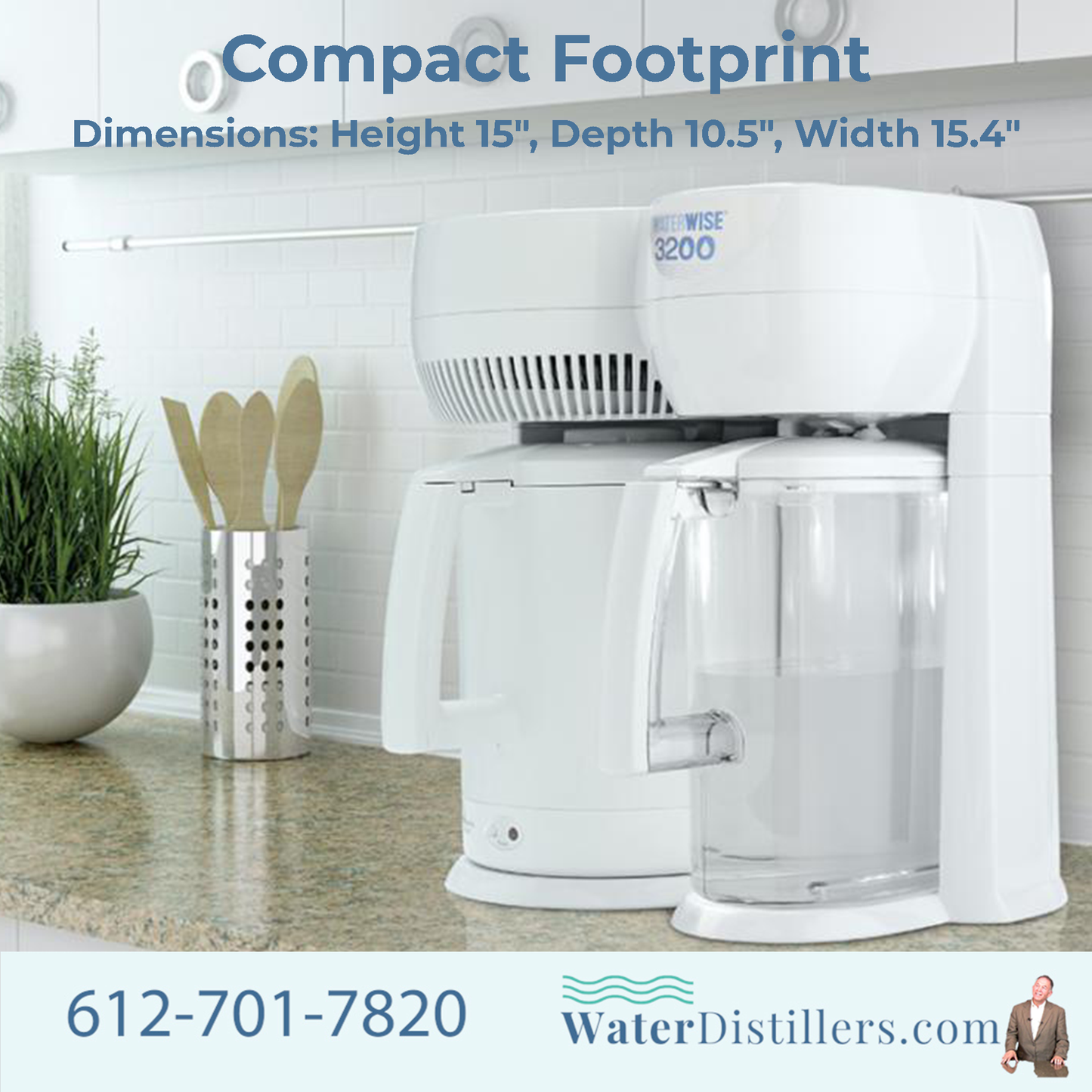 Waterwise 3200 Classic Countertop (CT) Home Water Distiller Bundle