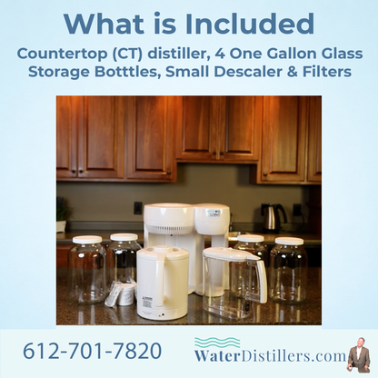Waterwise 3200 Classic Countertop (CT) Home Water Distiller Bundle