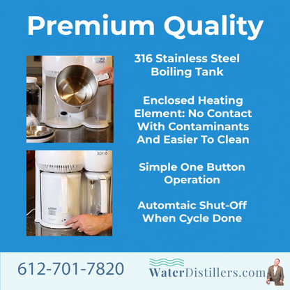 Waterwise 3200 Classic Countertop (CT) Home Water Distiller Bundle