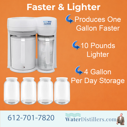Waterwise 3200 Classic Countertop (CT) Home Water Distiller Bundle