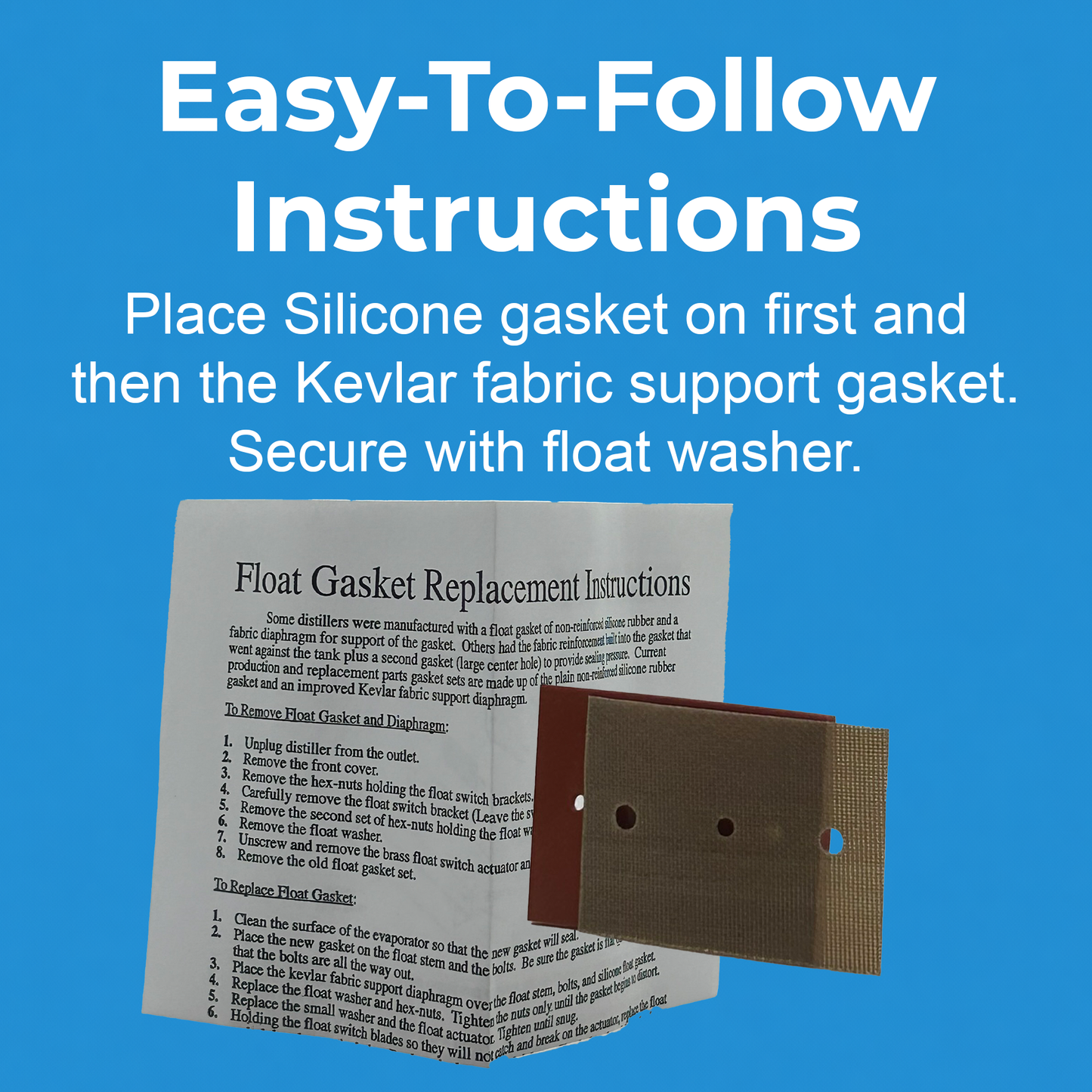 Durastill Float Gasket Set Part #WD400-277 for Model 30 and 46 Series Distillers