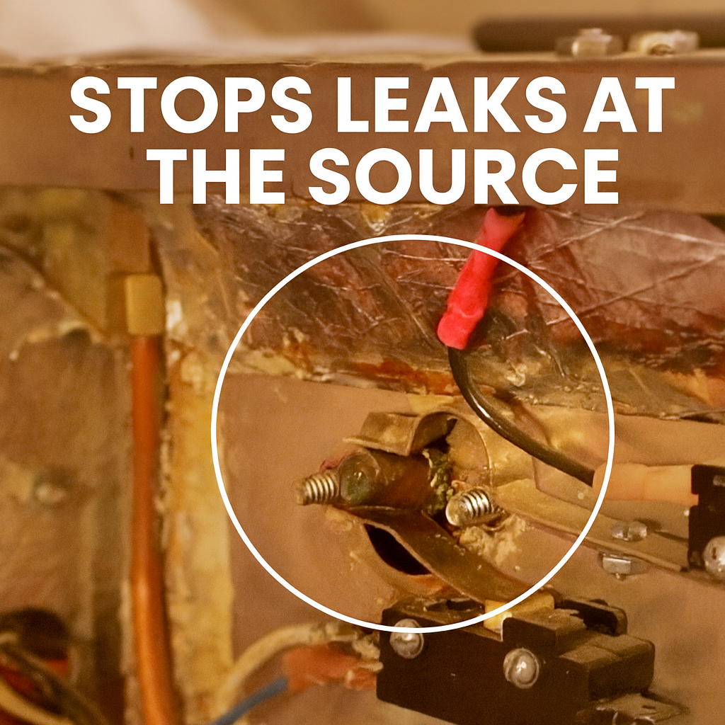 Durastill float gasket installed inside 30 and 46 Series water distiller, stopping leaks at the source