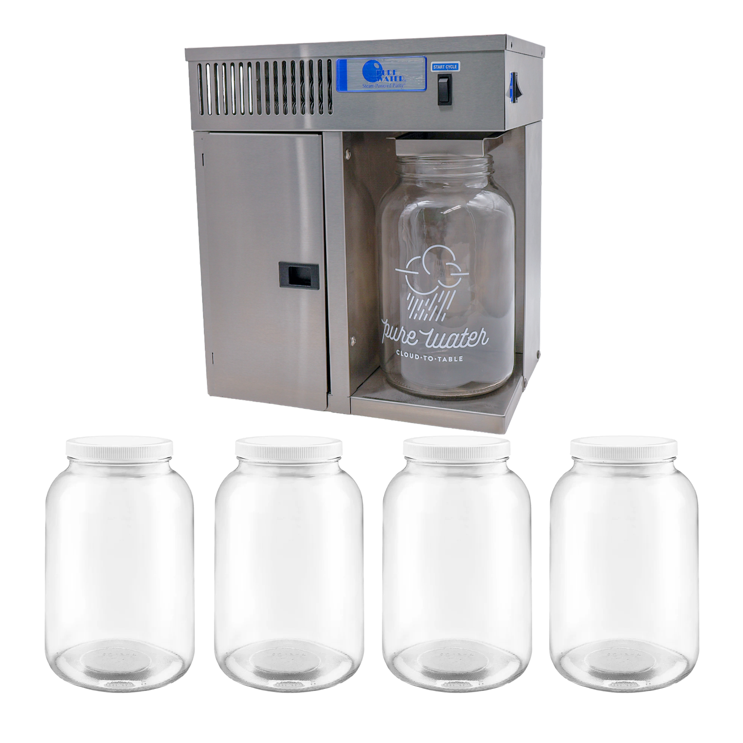 Mini Classic CT Distiller + 4 Glass One Gallon Storage Bottles