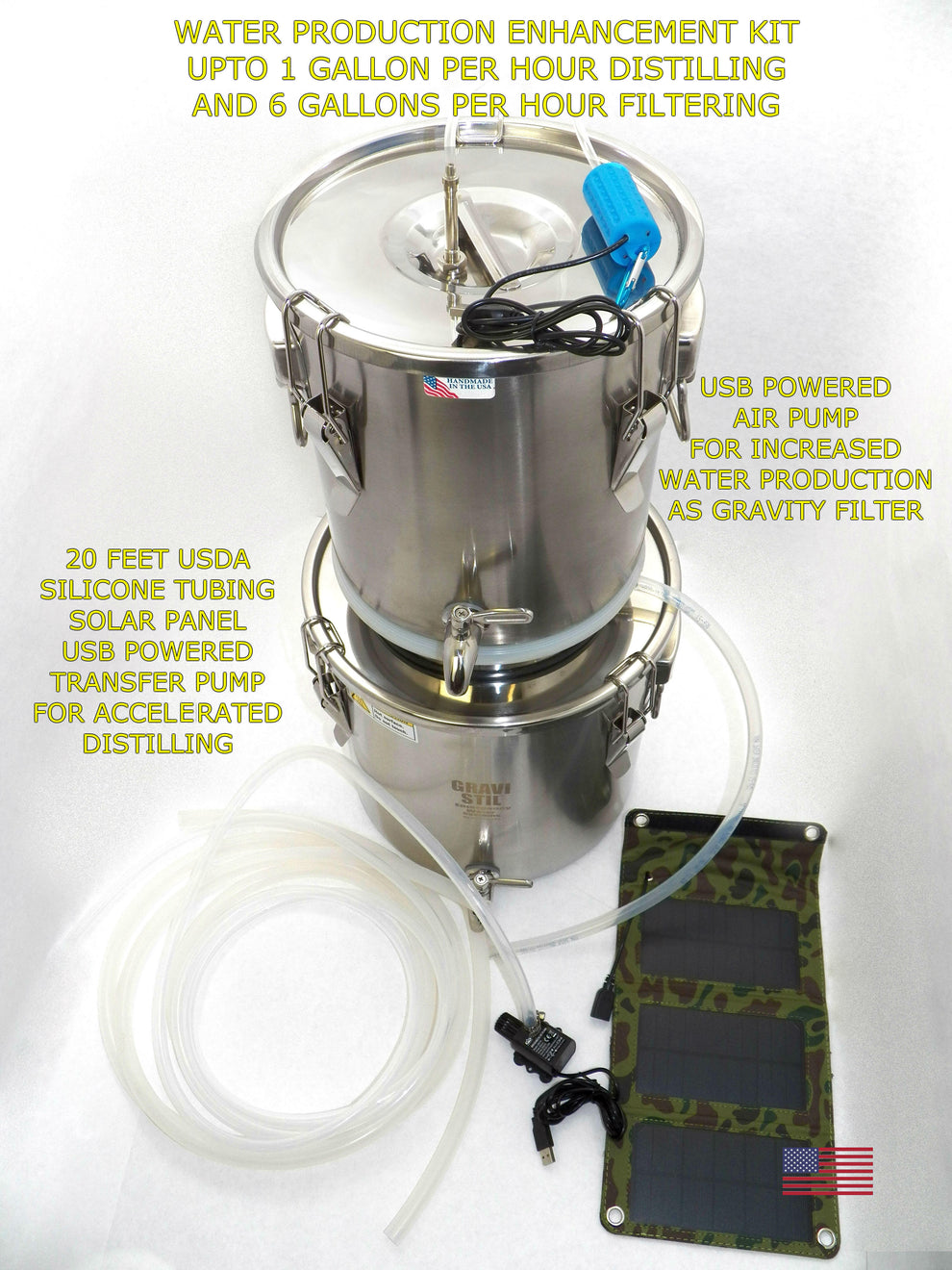 Enhanced Solar Powered Emergency Survival Water Distiller Multi-Purpos ...